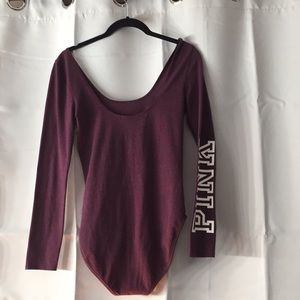 Victoria Secret; Pink Low Cut Body Suit